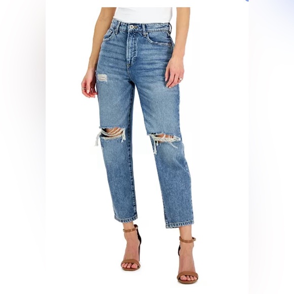 INC High Rise Ripped Mom Jeans - Picture 10 of 11